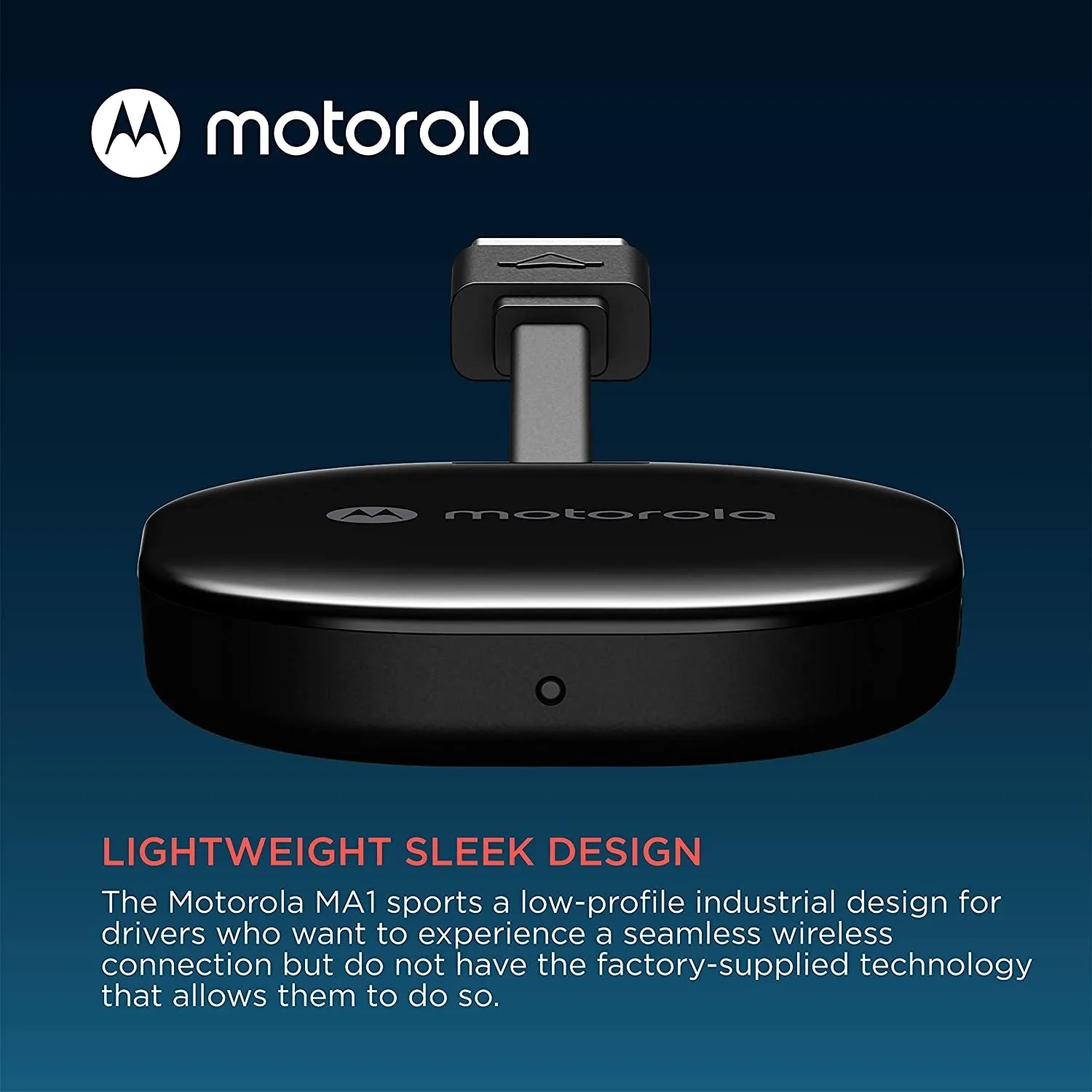 Motorola MA1 Wireless Android Auto Car Adapter - Instant Connection from Smartphone to Car Screen with Easy Setup - Direct Plug-In USB Adapter - Secure Gel Pad Included