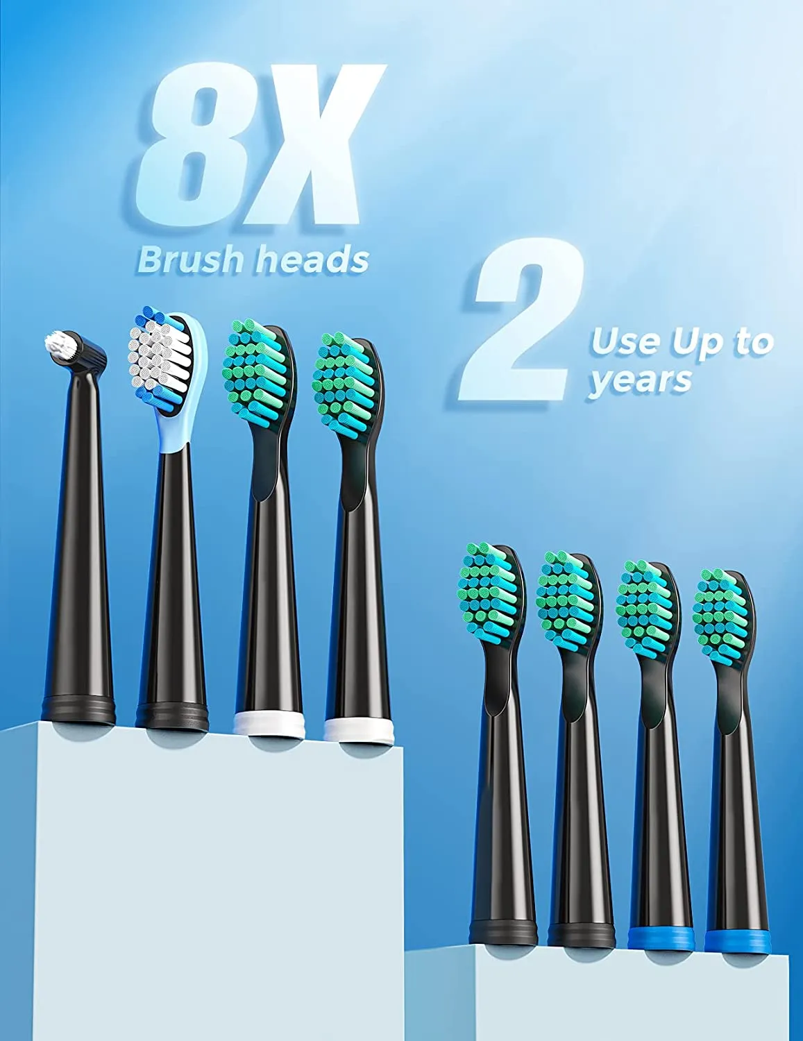 Mpow Sonic Electric Toothbrush  h with 8 Brush Heads, Travel Case, 40000 VPM Deep Clean 5 Modes