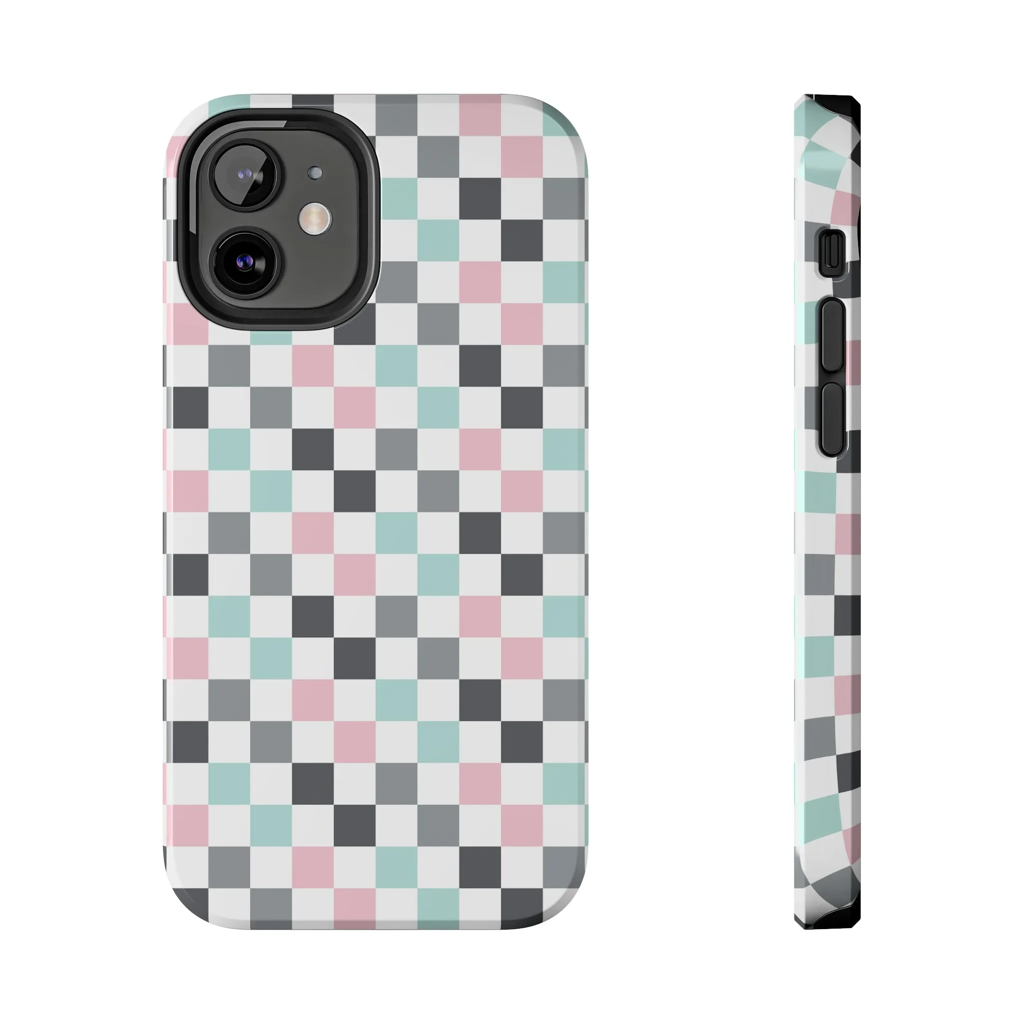 Multicolor Checkerboard print design Tough Phone Case compatible with a large variety of iphone models