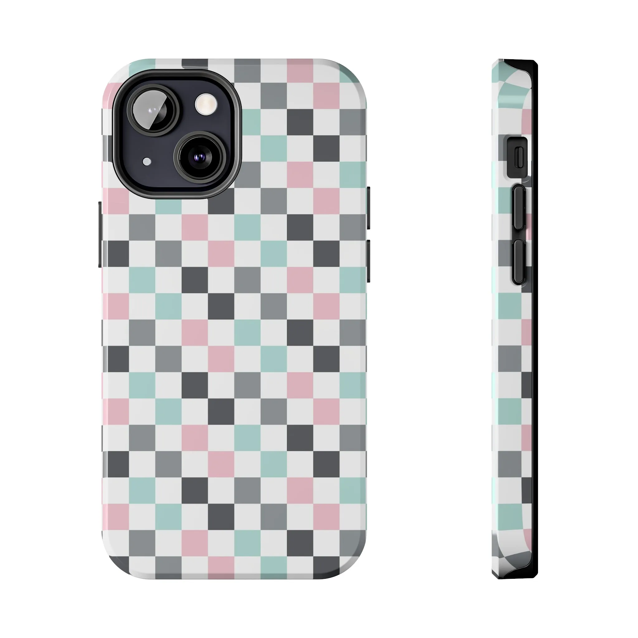 Multicolor Checkerboard print design Tough Phone Case compatible with a large variety of iphone models