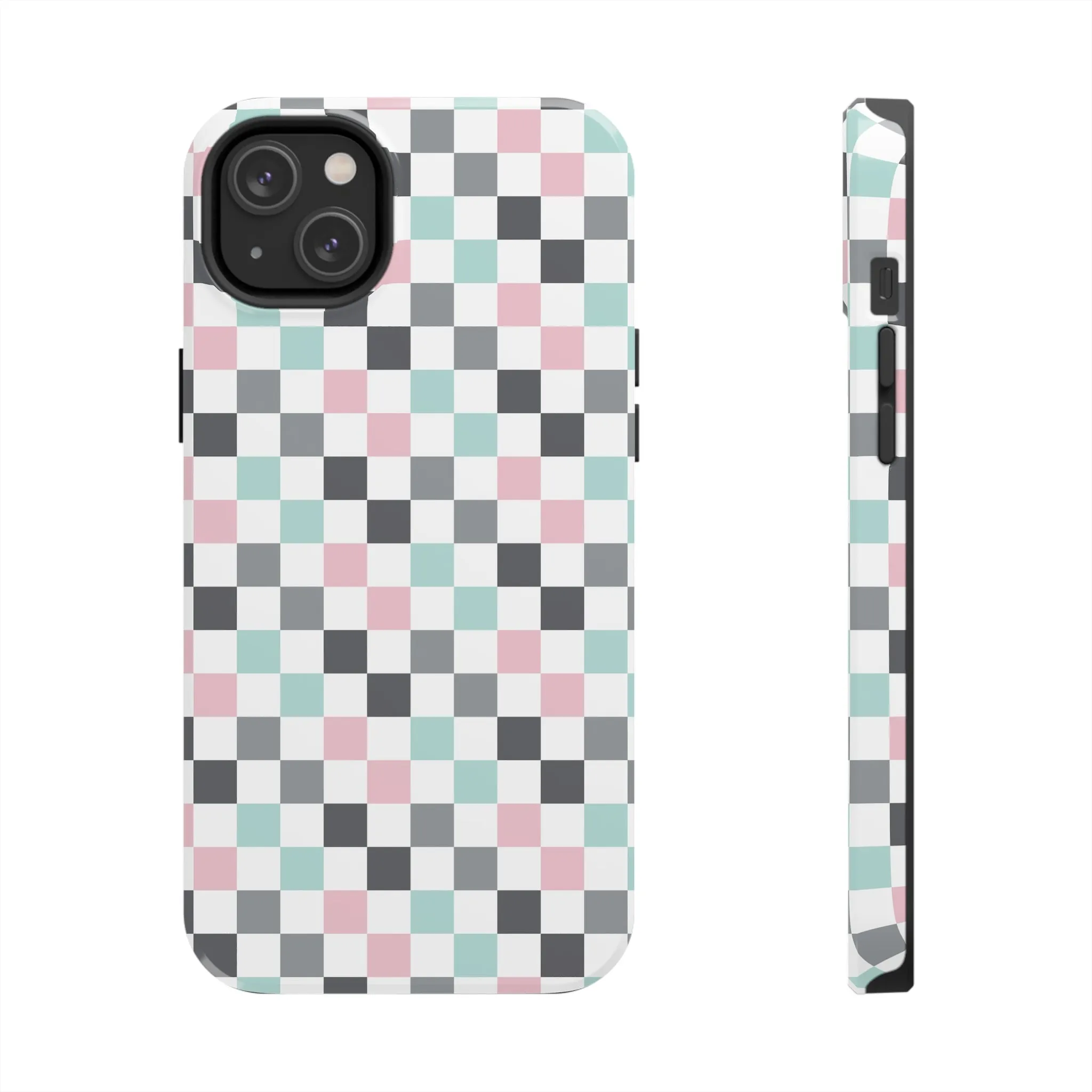 Multicolor Checkerboard print design Tough Phone Case compatible with a large variety of iphone models