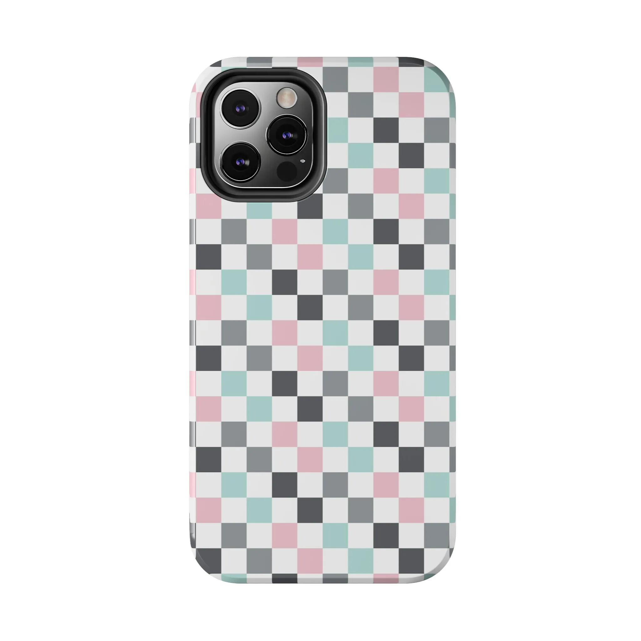 Multicolor Checkerboard print design Tough Phone Case compatible with a large variety of iphone models