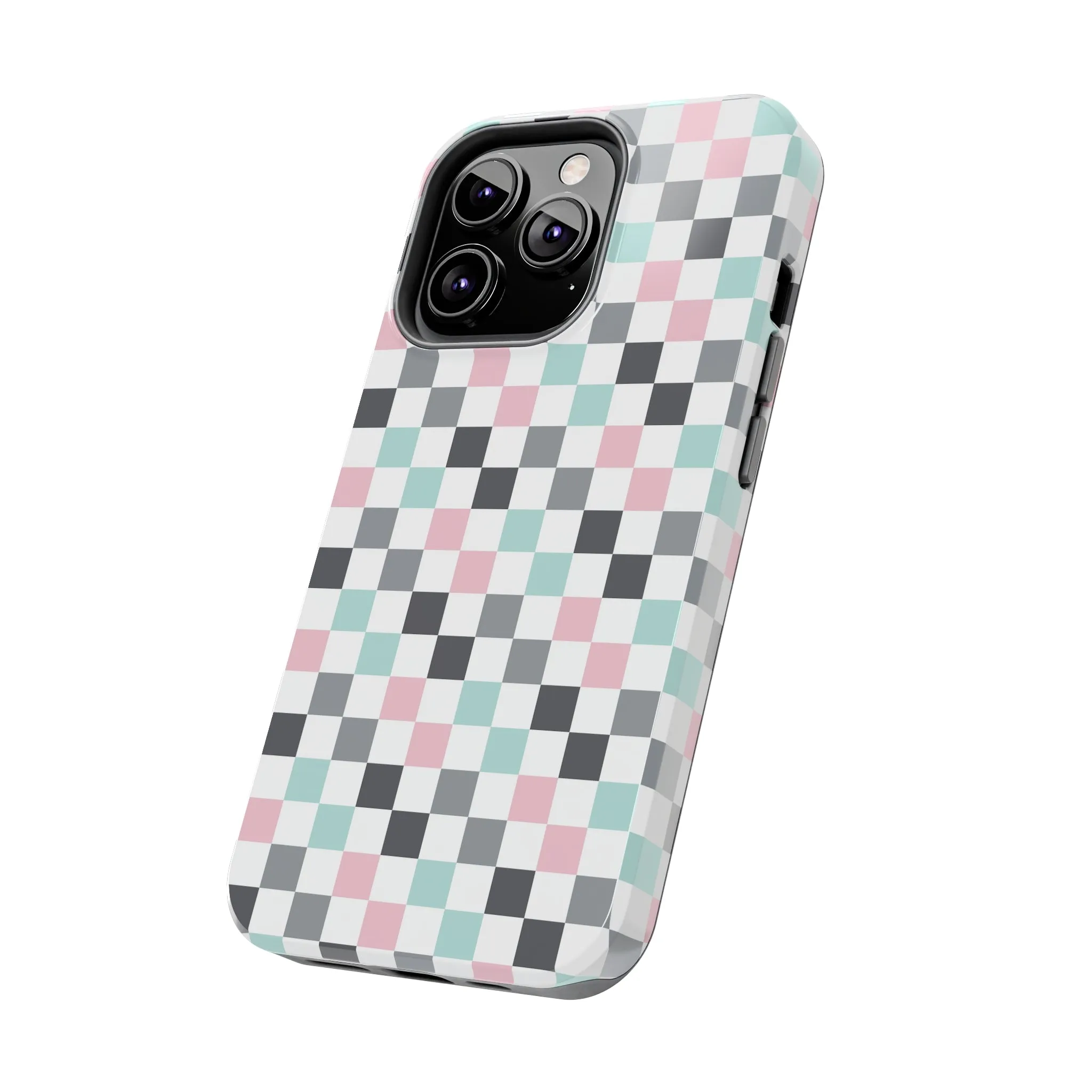 Multicolor Checkerboard print design Tough Phone Case compatible with a large variety of iphone models