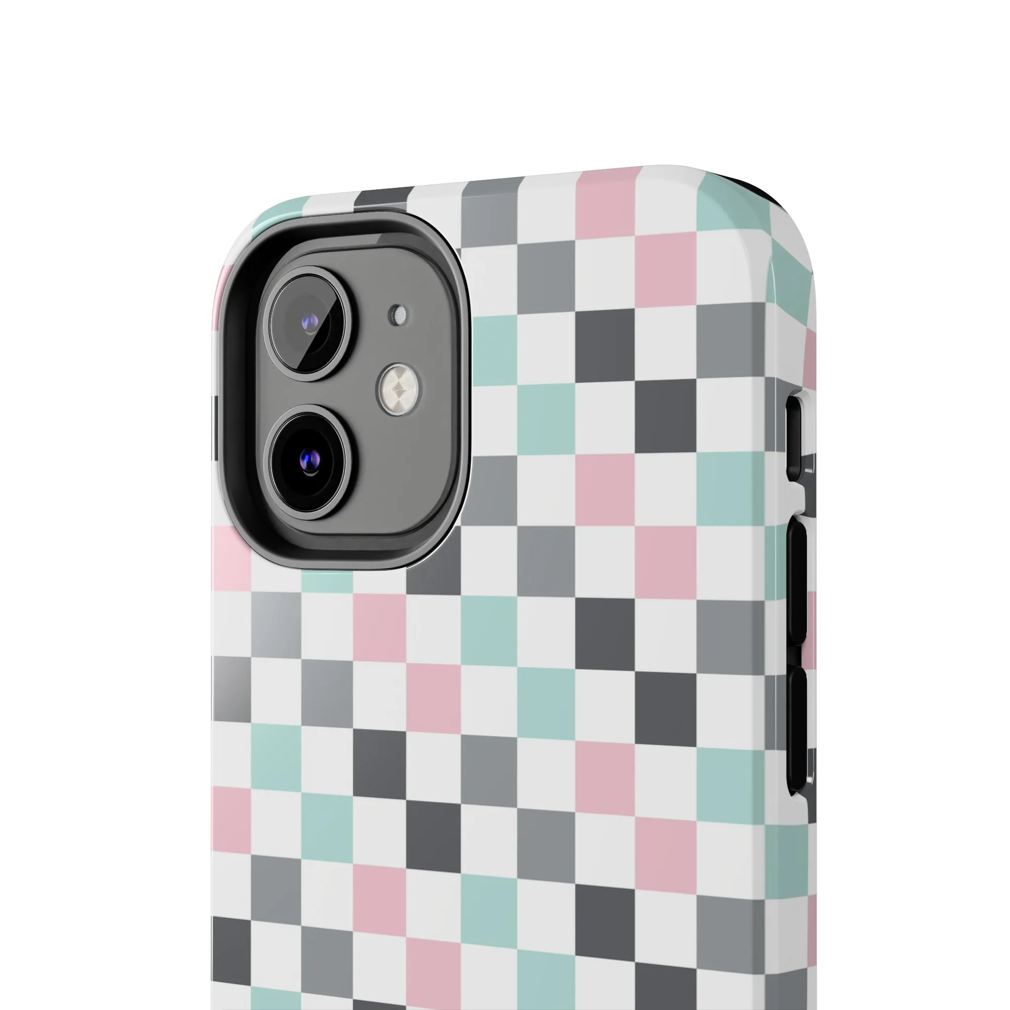 Multicolor Checkerboard print design Tough Phone Case compatible with a large variety of iphone models