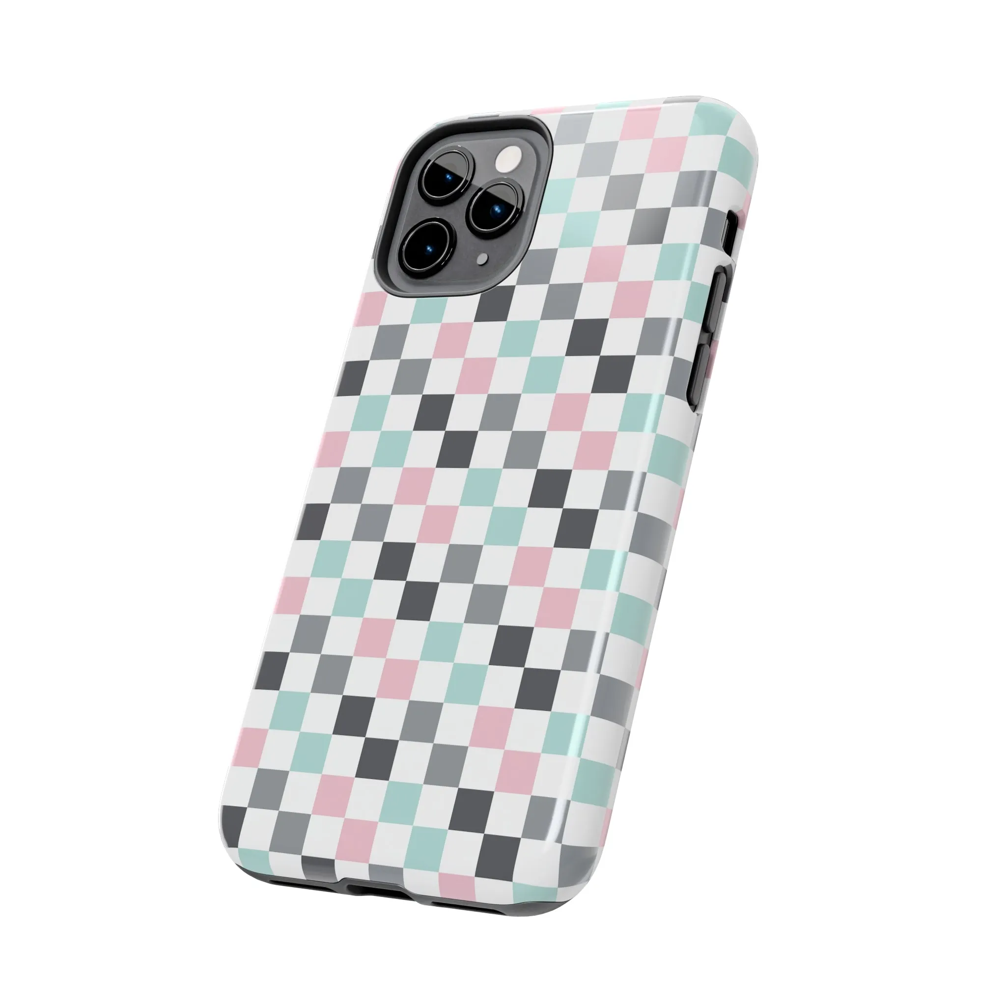 Multicolor Checkerboard print design Tough Phone Case compatible with a large variety of iphone models