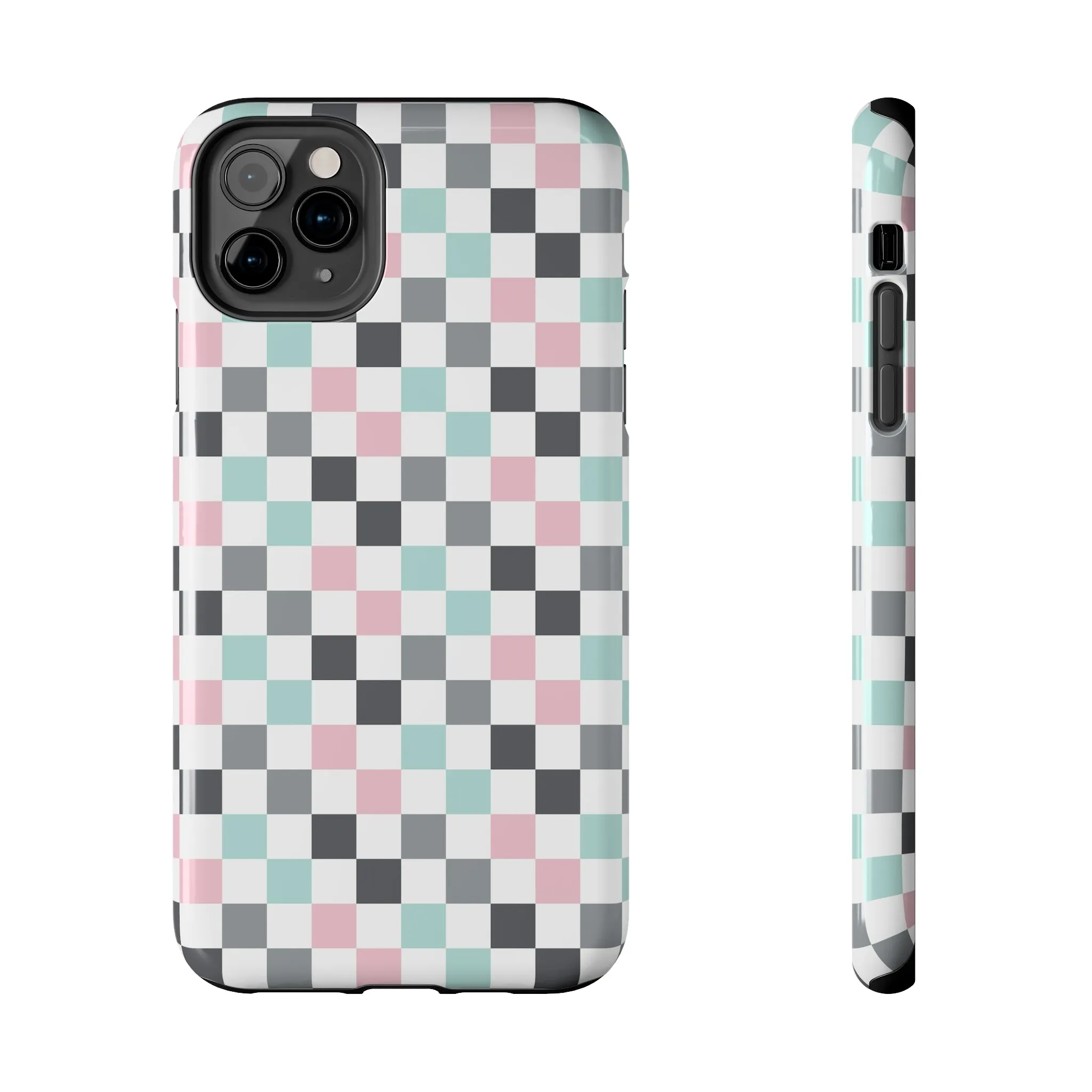 Multicolor Checkerboard print design Tough Phone Case compatible with a large variety of iphone models