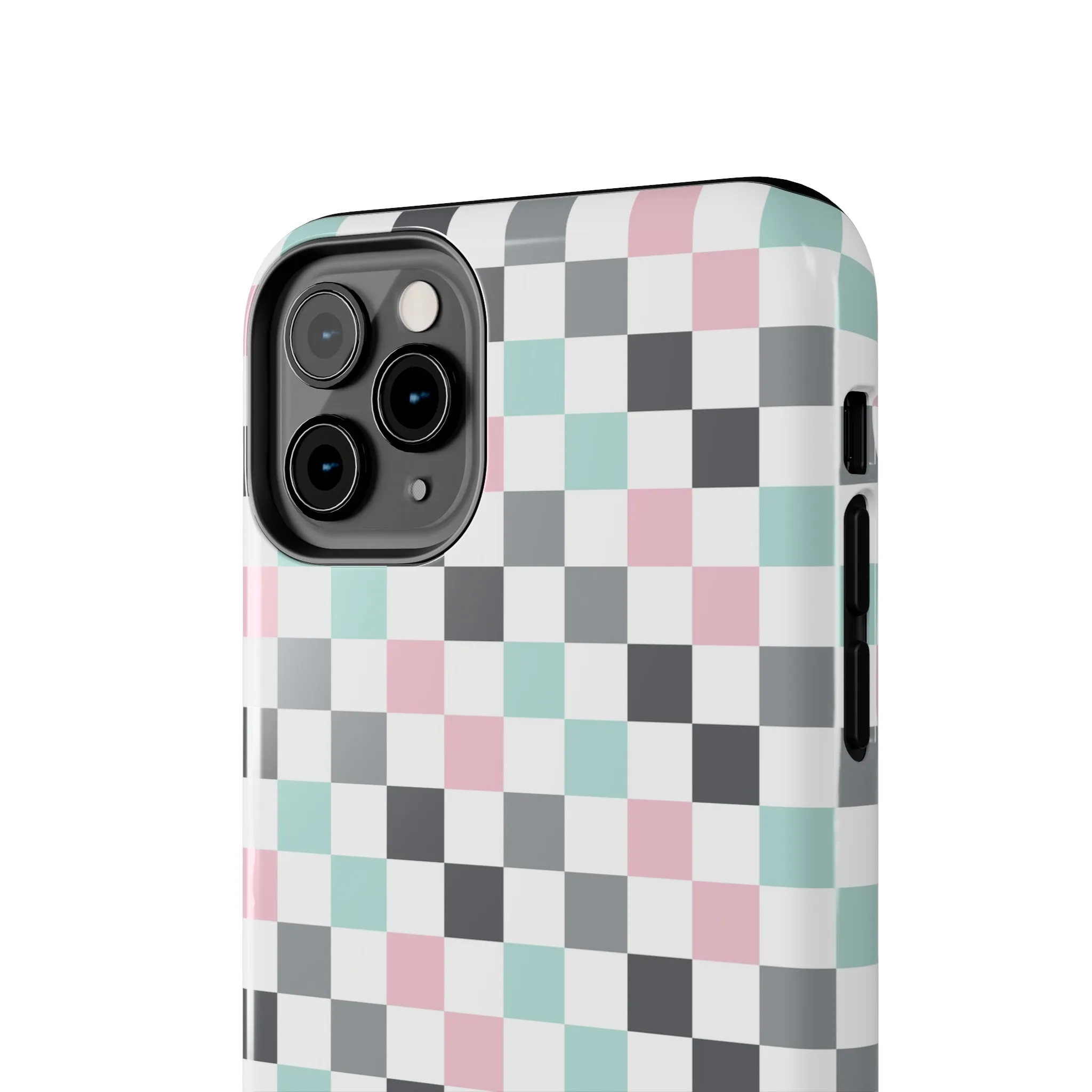 Multicolor Checkerboard print design Tough Phone Case compatible with a large variety of iphone models