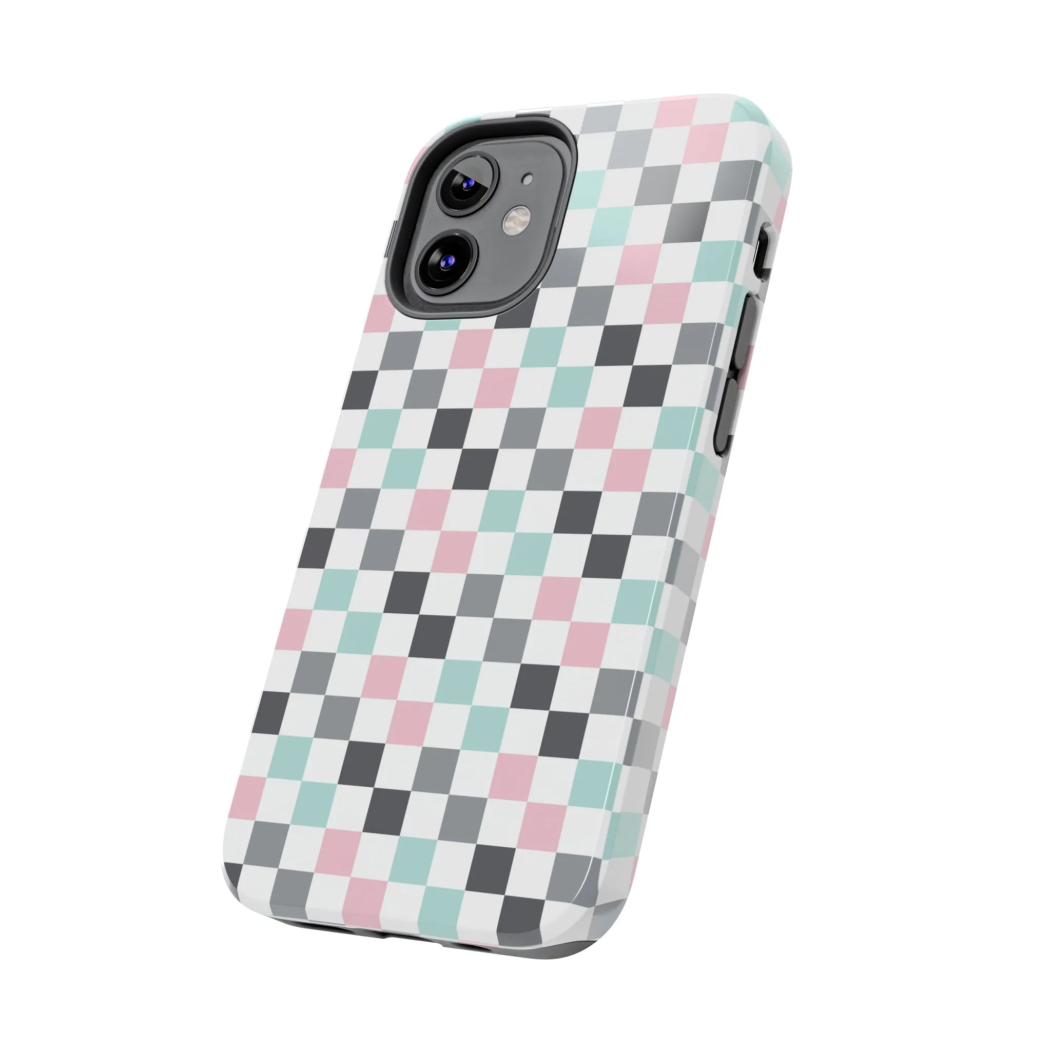 Multicolor Checkerboard print design Tough Phone Case compatible with a large variety of iphone models