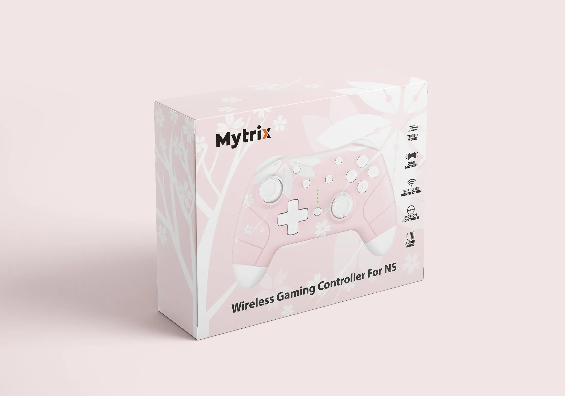 Mytrix Sakura Pink Cherry Wireless Switch Pro Controller for Nintendo Switch, the Newest Switch OLED, and Switch Lite