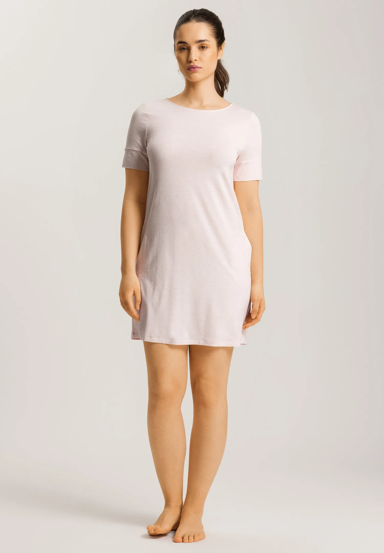 Natural Elegance Soft Round Neck Nightgown | Rose Melange 74949-2899