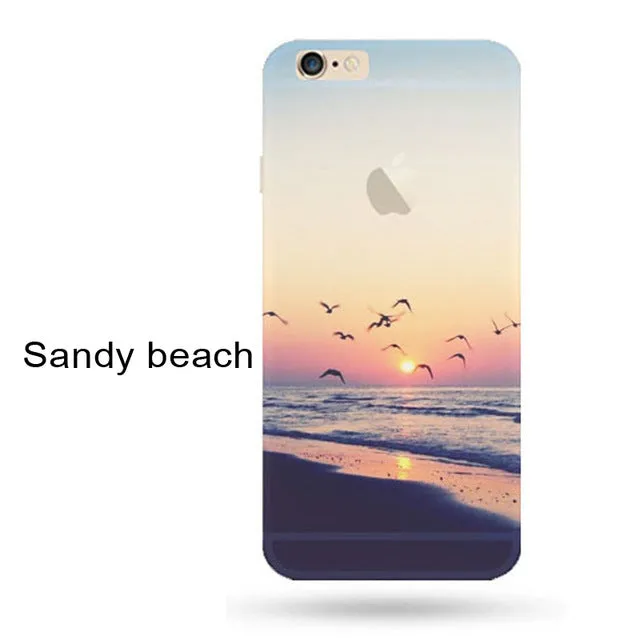 Newest fashion For iPhone 5s 7 6 6S case Ultra Thin Soft Silicon Mountain Landscape For iphone 7 6plus Case Phone Cover cases