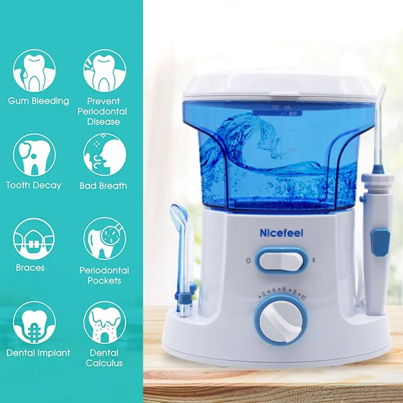 Nicefeel Oral Irrigator 7 Tips Dental Calculus Remover Water Flosser Dental Teeth Whitening Cleaner Electric Waterpick Flossing 0ral irrigator