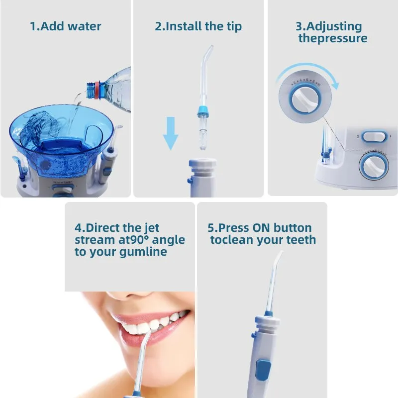 Nicefeel Oral Irrigator 7 Tips Dental Calculus Remover Water Flosser Dental Teeth Whitening Cleaner Electric Waterpick Flossing 0ral irrigator