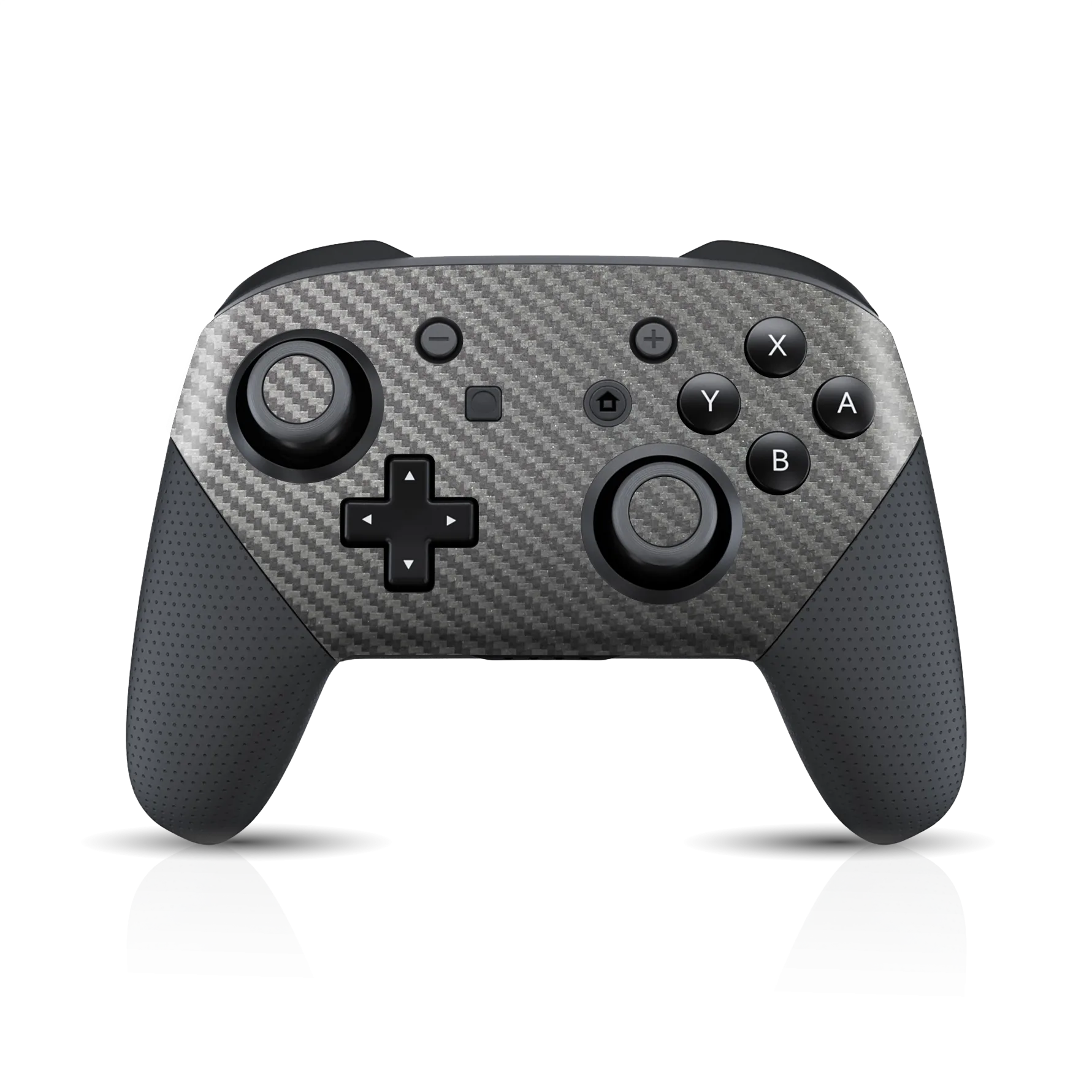 Nintendo Switch Pro CONTROLLER 3D Textured CARBON Fibre Skin - Metallic Grey