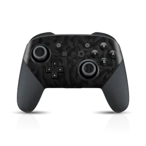 Nintendo Switch Pro CONTROLLER BLACK CAMO 3D TEXTURED Skin