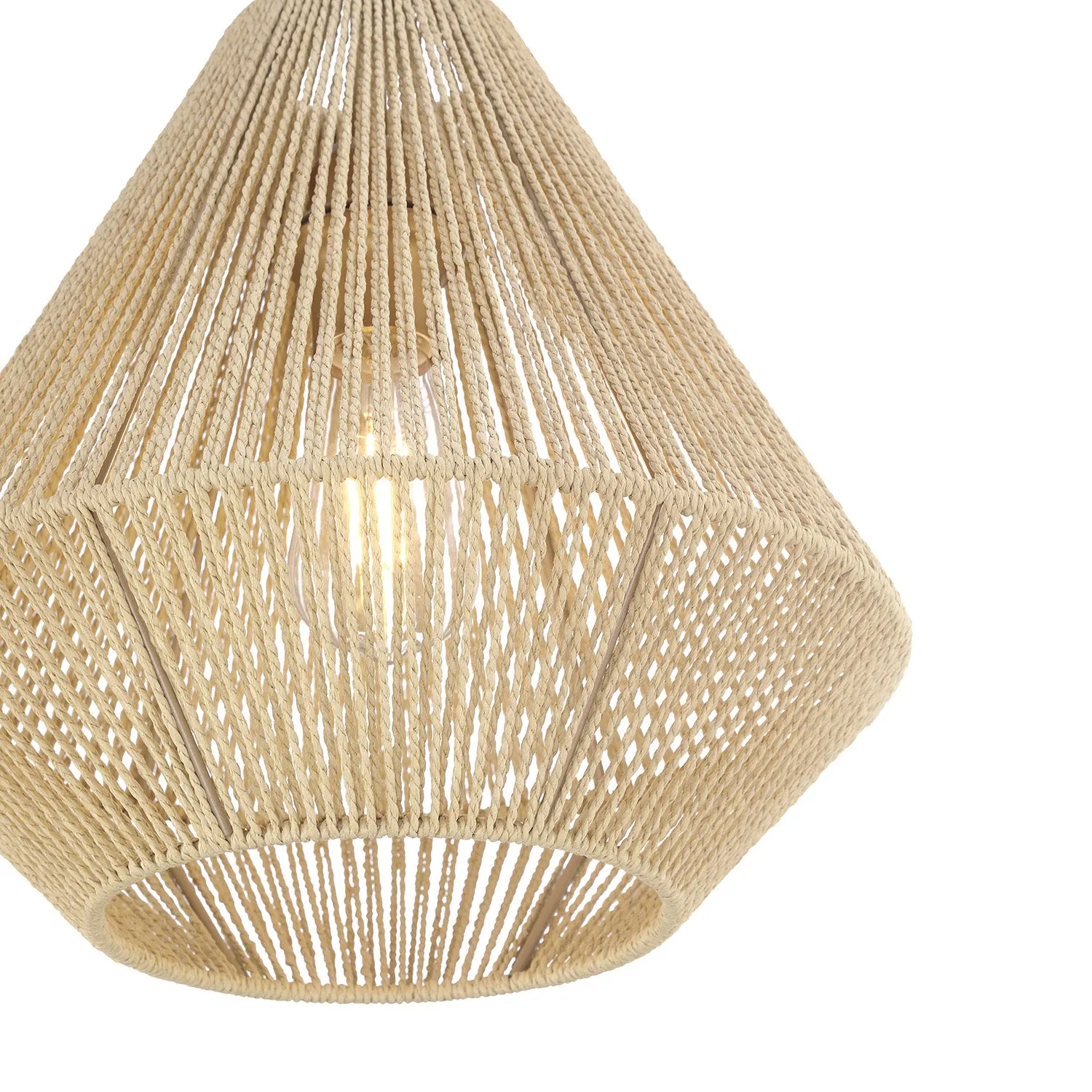 Open Box Farrah Small Jute Pendant, Natural and Aged Brass