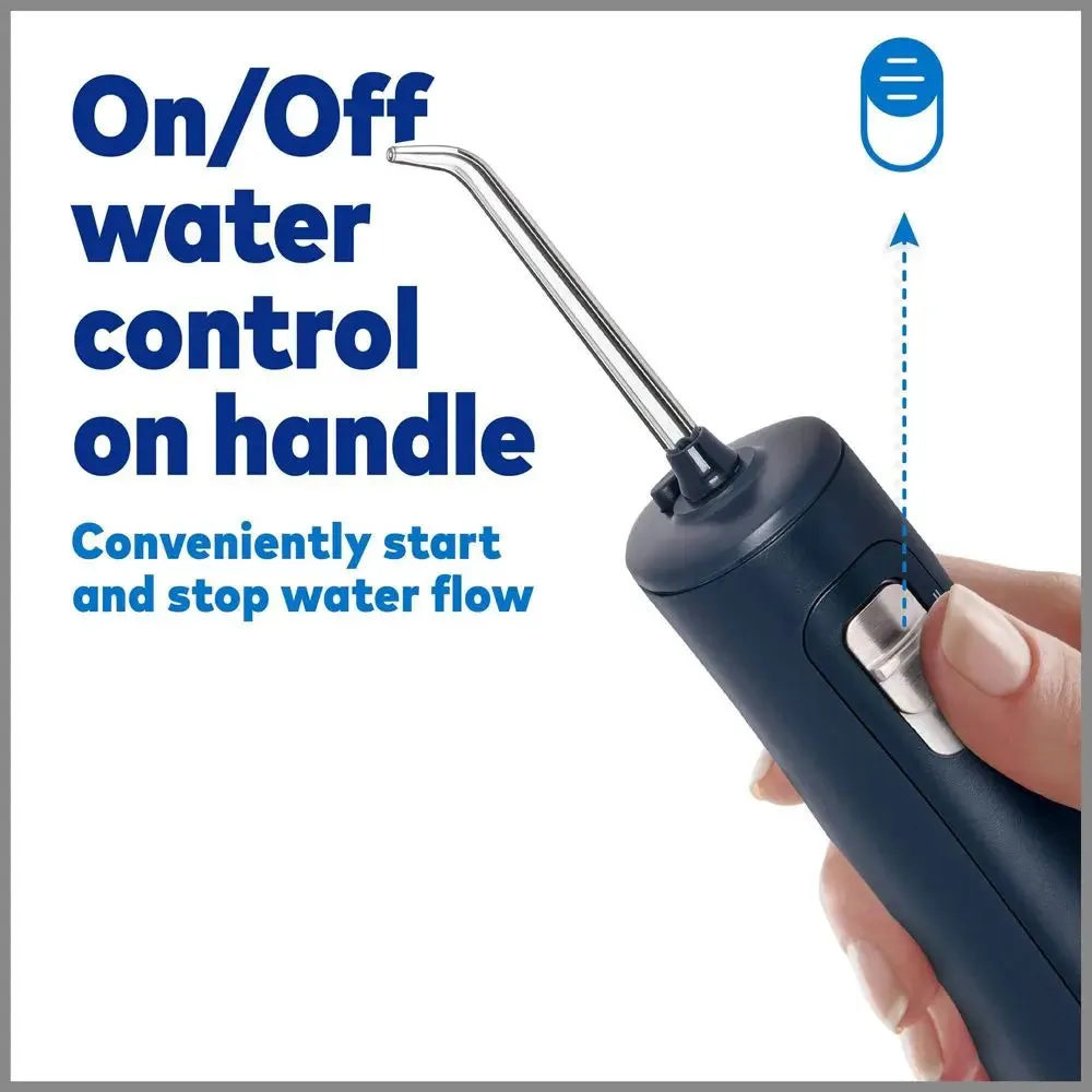 Open Box - Waterpik Cordless Revive Portable Battery Operated Water Flosser - WF-03W033 - Midnight Blue