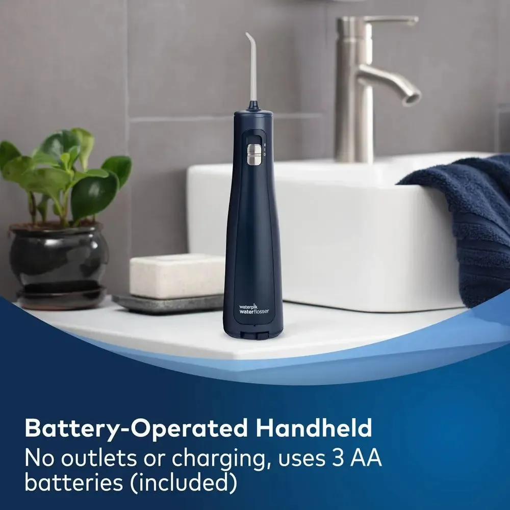 Open Box - Waterpik Cordless Revive Portable Battery Operated Water Flosser - WF-03W033 - Midnight Blue