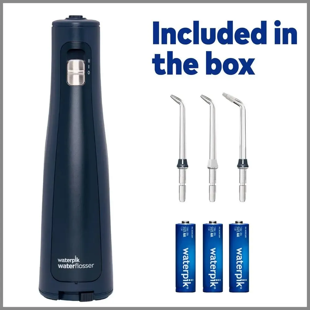 Open Box - Waterpik Cordless Revive Portable Battery Operated Water Flosser - WF-03W033 - Midnight Blue