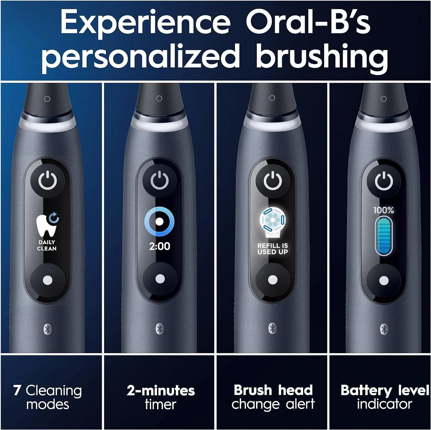 Oral-B iO9 Electric Toothbrushes For Adults, App Connected Handle, 1 Toothbrush Head & Charging Travel Case, 2 Pin UK Plug, Black