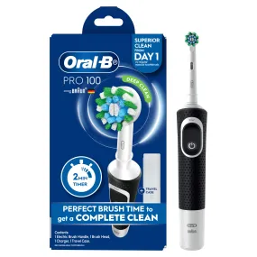 Oral-B Pro 100 Black Cross Action Electric Toothbrush with charger