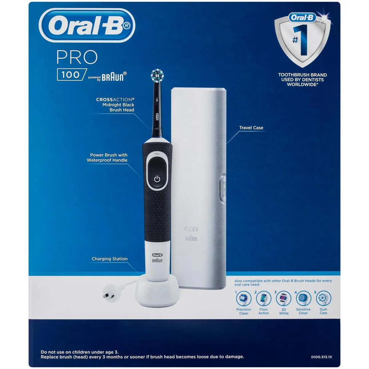 Oral-B Pro 100 Crossaction Electric Toothbrush - Black