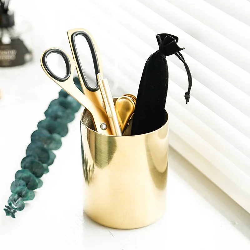 Pencil Cup, Gold Pen Cup, Minimalist, Modern, Office Decor, Desk Set, Pencil Holder, Toothbrush Cup, Home Office, Organizer, Storage