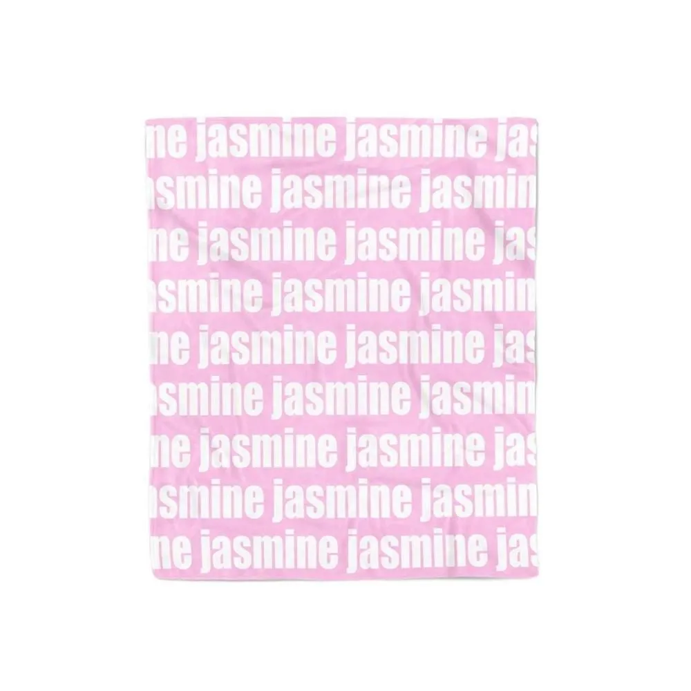 PERSONALIZED NAME BLANKET - BOLD FONT - LIGHT PINK