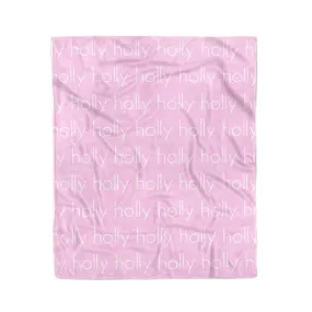 PERSONALIZED NAME BLANKET - LIGHT FONT - LIGHT PINK