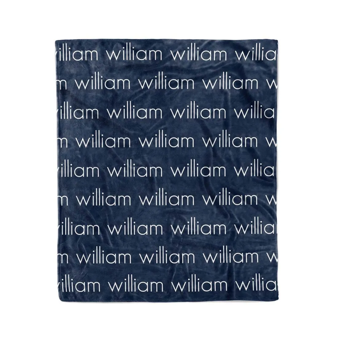 PERSONALIZED NAME BLANKET - LIGHT FONT - NAVY BLUE