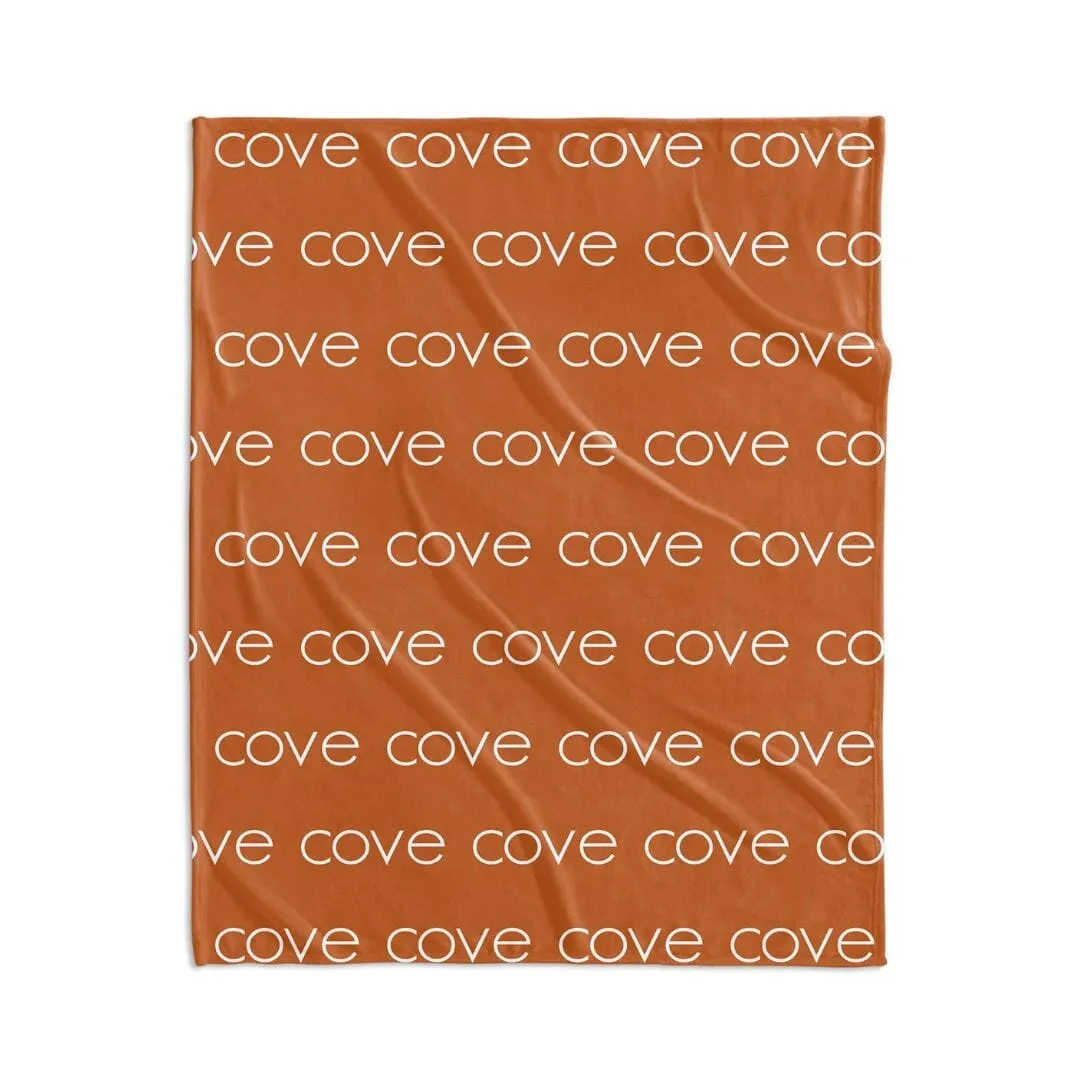 PERSONALIZED NAME BLANKET - LIGHT FONT - TERRACOTTA