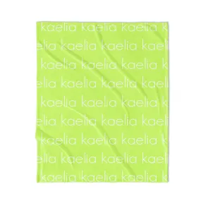 PERSONALIZED NAME BLANKET - LIGHT FONT - TROPICAL CITRON