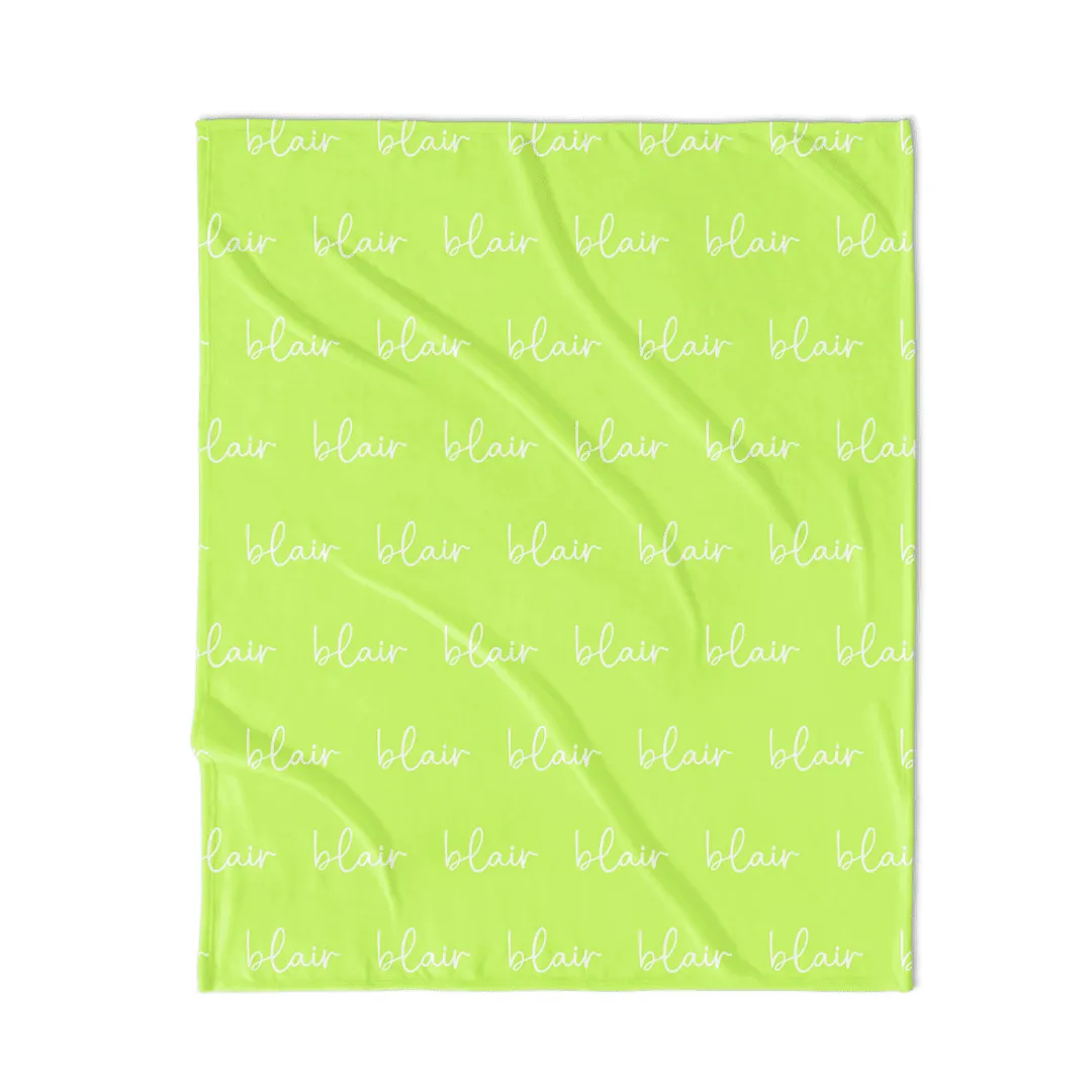 PERSONALIZED NAME BLANKET - SCRIPT FONT - TROPICAL CITRON