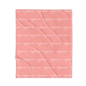 PERSONALIZED NAME BLANKET - SCRIPT FONT - TROPICAL CORAL REEF