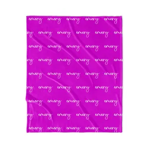 PERSONALIZED NAME BLANKET - SCRIPT FONT - TROPICAL MAGENTA