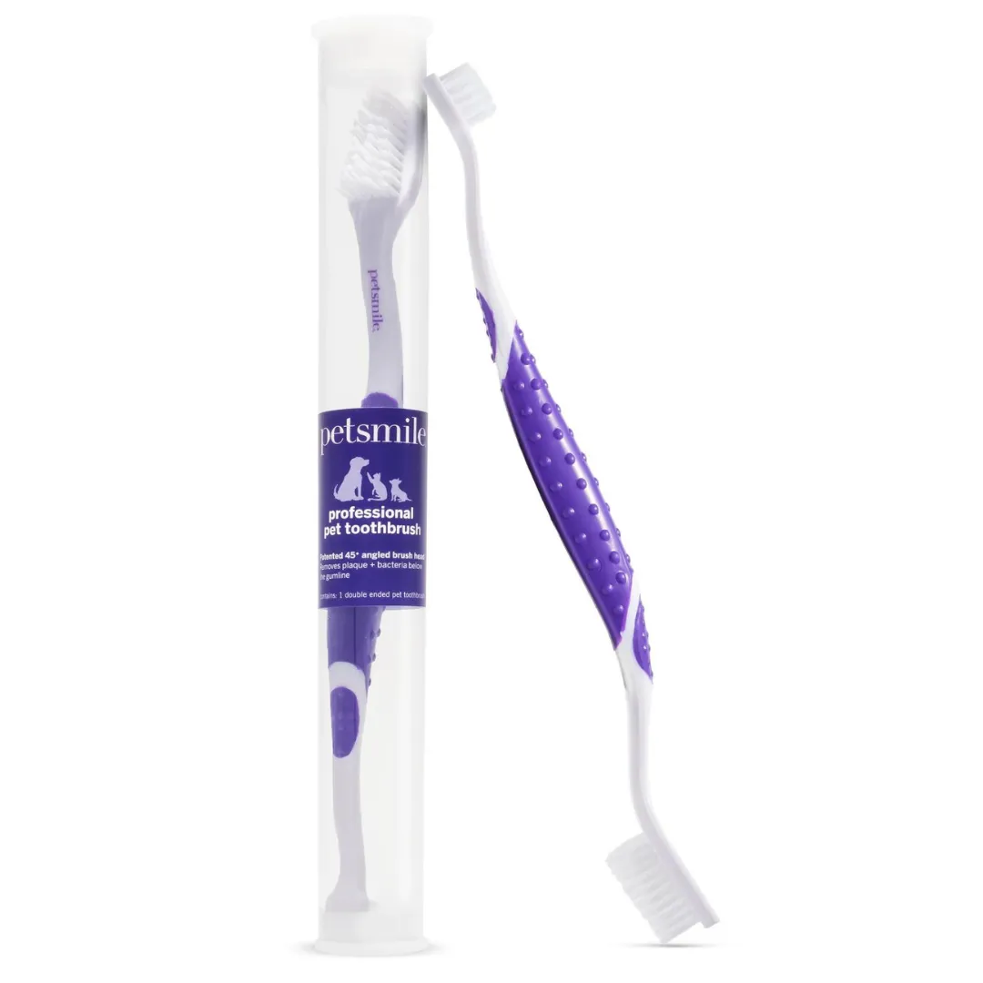 PetSmile Professional Pet Toothbrush With Patented 45° Dual-Ended Brush Head