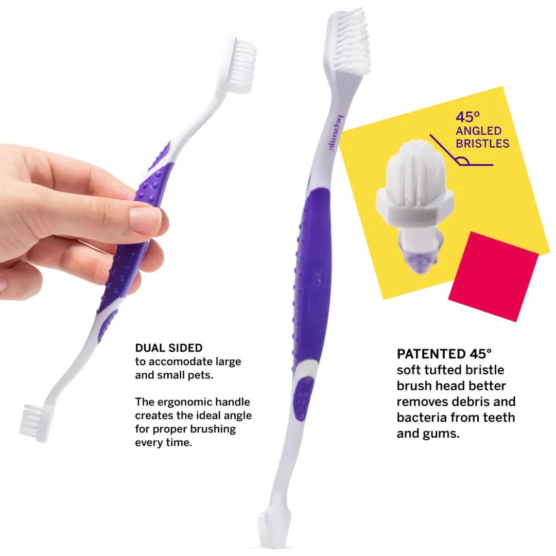 PetSmile Professional Pet Toothbrush With Patented 45° Dual-Ended Brush Head