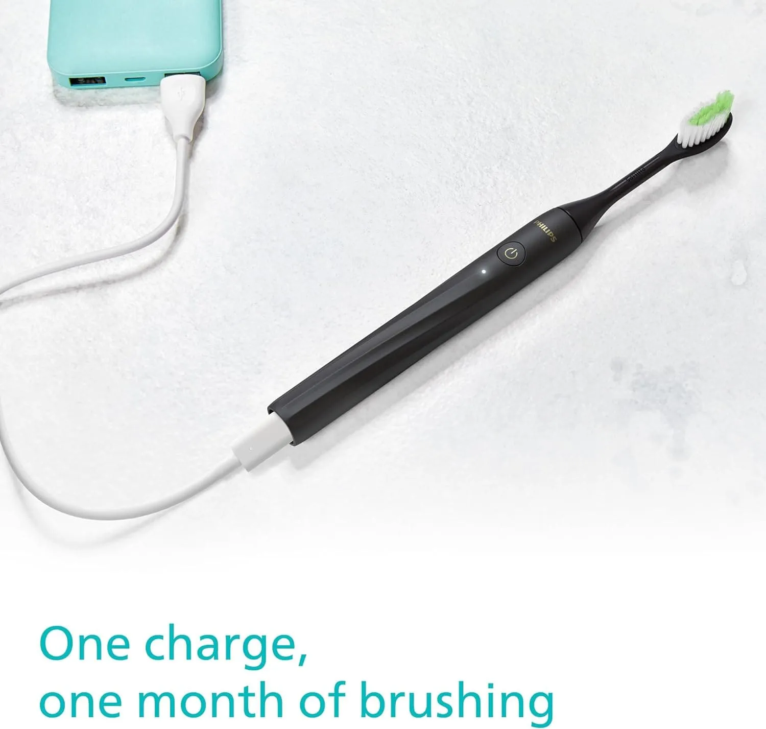 Philips One Rechargeable Toothbrush - Electric Toothbrush in Shadow Black (Model HY1200/26)