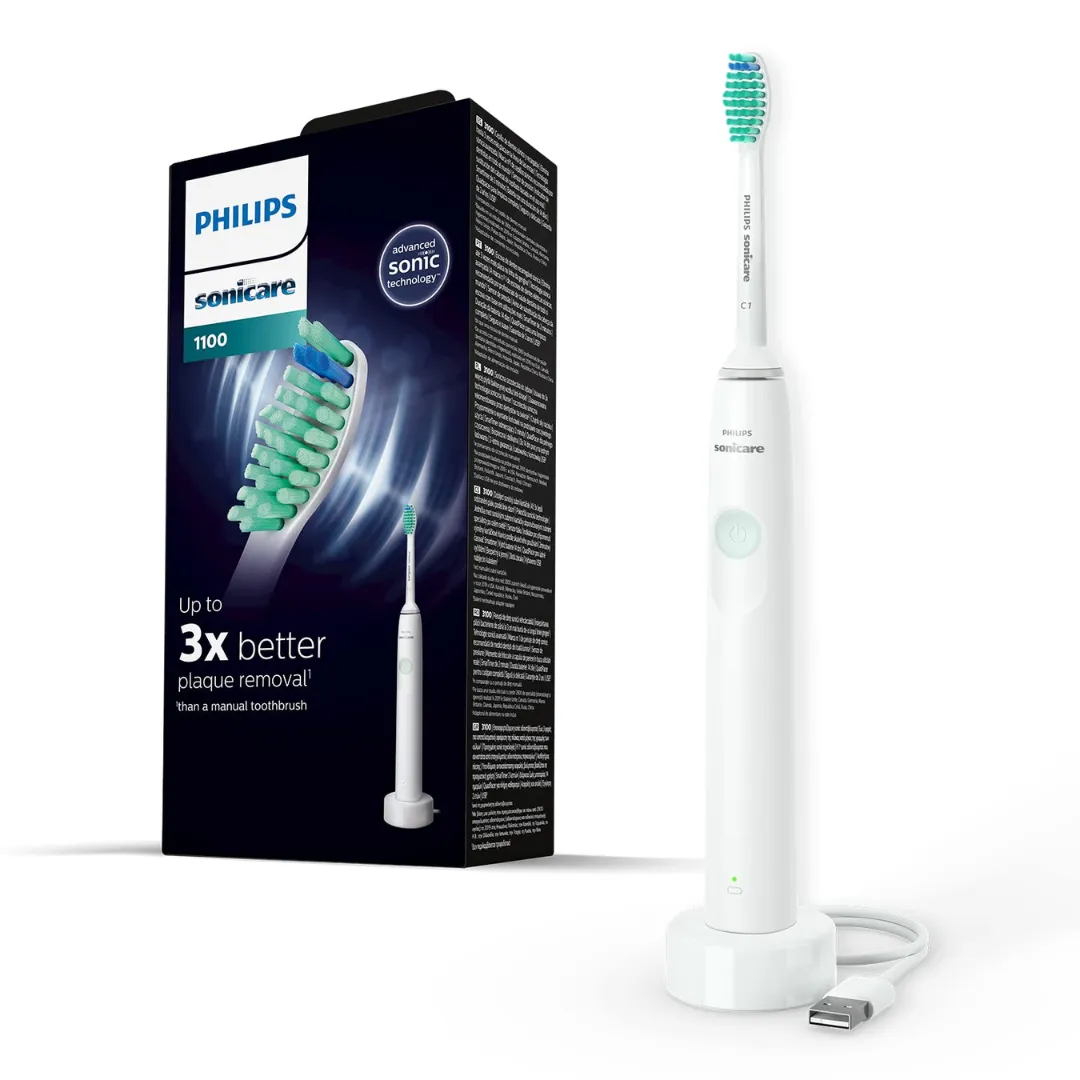 Philips Sonicare HX3641/11, 1100 Electric Toothbrush with Sonic Technology, Up to 3x Plaque Removal