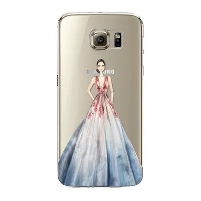 Phone Case for Samsung Galaxy S5 S6 S6Edge S6Edge  S7 S7edge Cover Soft Silicon Painted Fashion Shopping Girl Mobile Phone Bag