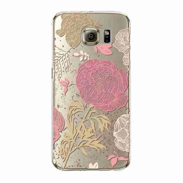 Phone Case For Samsung Galaxy S5/6 S6Edge Beautiful Dandelion Balloons Peacock Fruit Soft TPU Back Cover Skin Shell Capa Celular