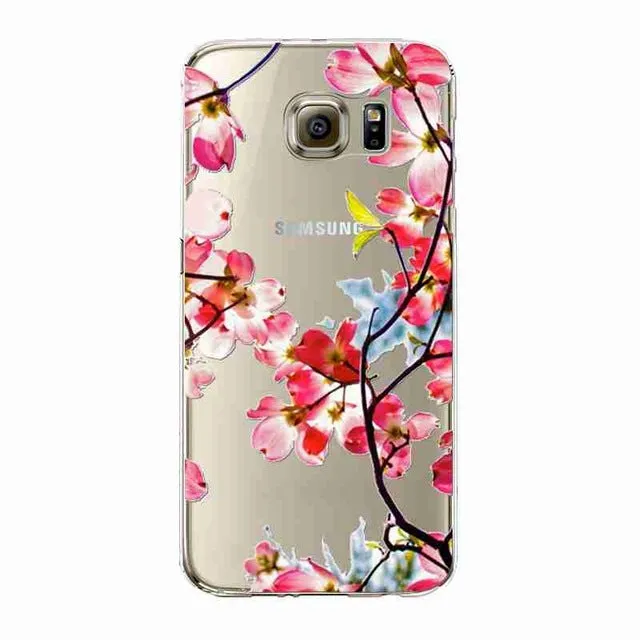 Phone Case For Samsung Galaxy S5/6 S6Edge Beautiful Dandelion Balloons Peacock Fruit Soft TPU Back Cover Skin Shell Capa Celular