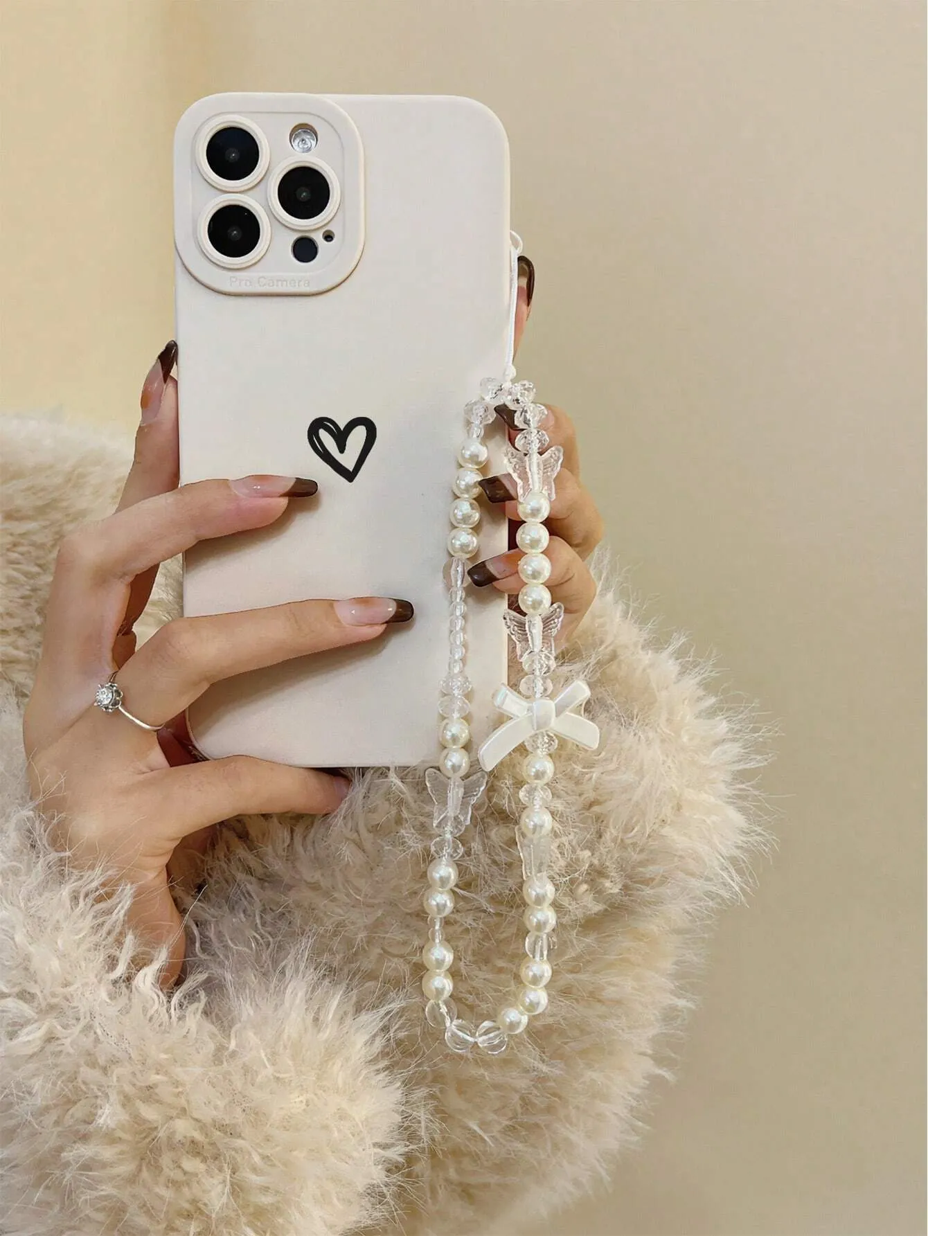 Pink 3pcs/Set Imd Pattern Phone Case With Strap Compatible With Iphone 7/8, Xiaomi, Huawei, Samsung, Including Xr, Xs Max, Iphone 11 Pro, 12 Pro, P11, P12, P13, P14, Etc. Compatible With Apple IPhone 15/15Plus/15Pro/15Promax