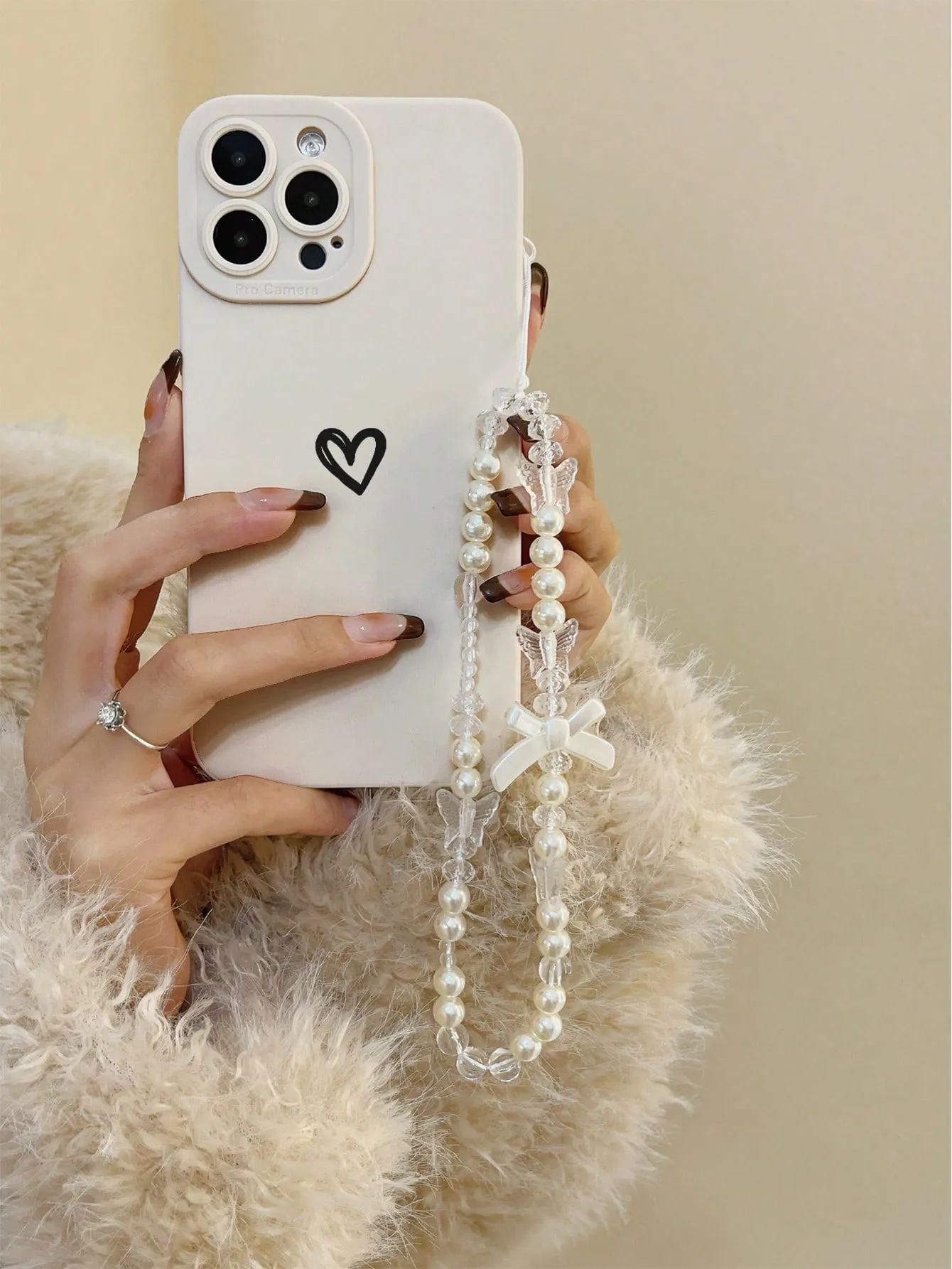 Pink 3pcs/Set Imd Pattern Phone Case With Strap Compatible With Iphone 7/8, Xiaomi, Huawei, Samsung, Including Xr, Xs Max, Iphone 11 Pro, 12 Pro, P11, P12, P13, P14, Etc. Compatible With Apple IPhone 15/15Plus/15Pro/15Promax