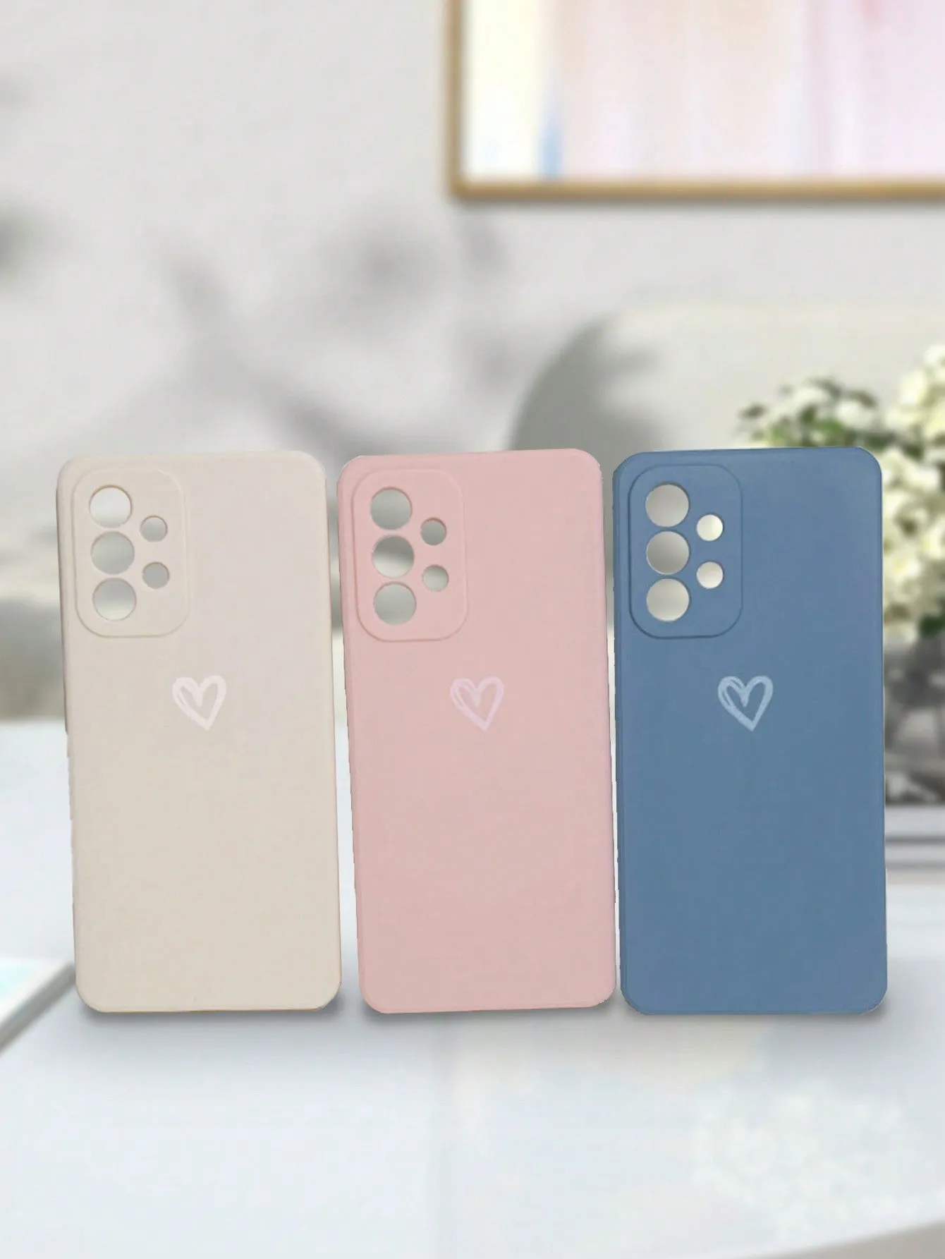 Pink 3pcs/Set Imd Pattern Phone Case With Strap Compatible With Iphone 7/8, Xiaomi, Huawei, Samsung, Including Xr, Xs Max, Iphone 11 Pro, 12 Pro, P11, P12, P13, P14, Etc. Compatible With Apple IPhone 15/15Plus/15Pro/15Promax