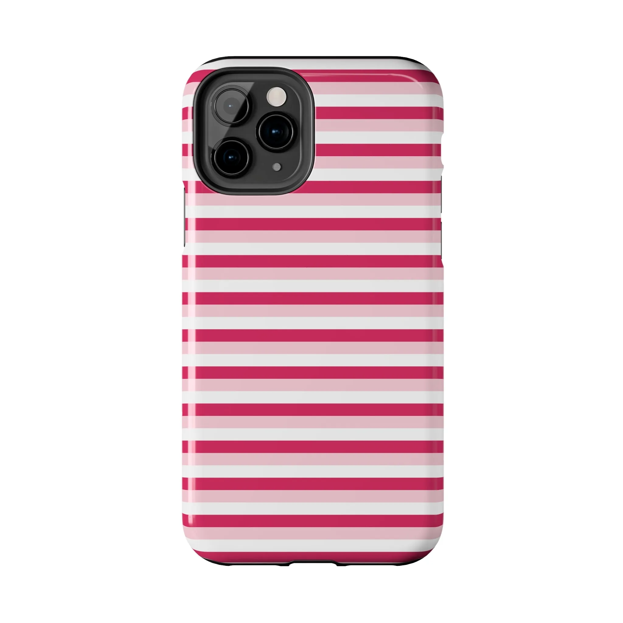 Pink and White Girly Stripe print Design Tough Phone Case compatible with a large variety of iPhone models, Gift, Phone Case