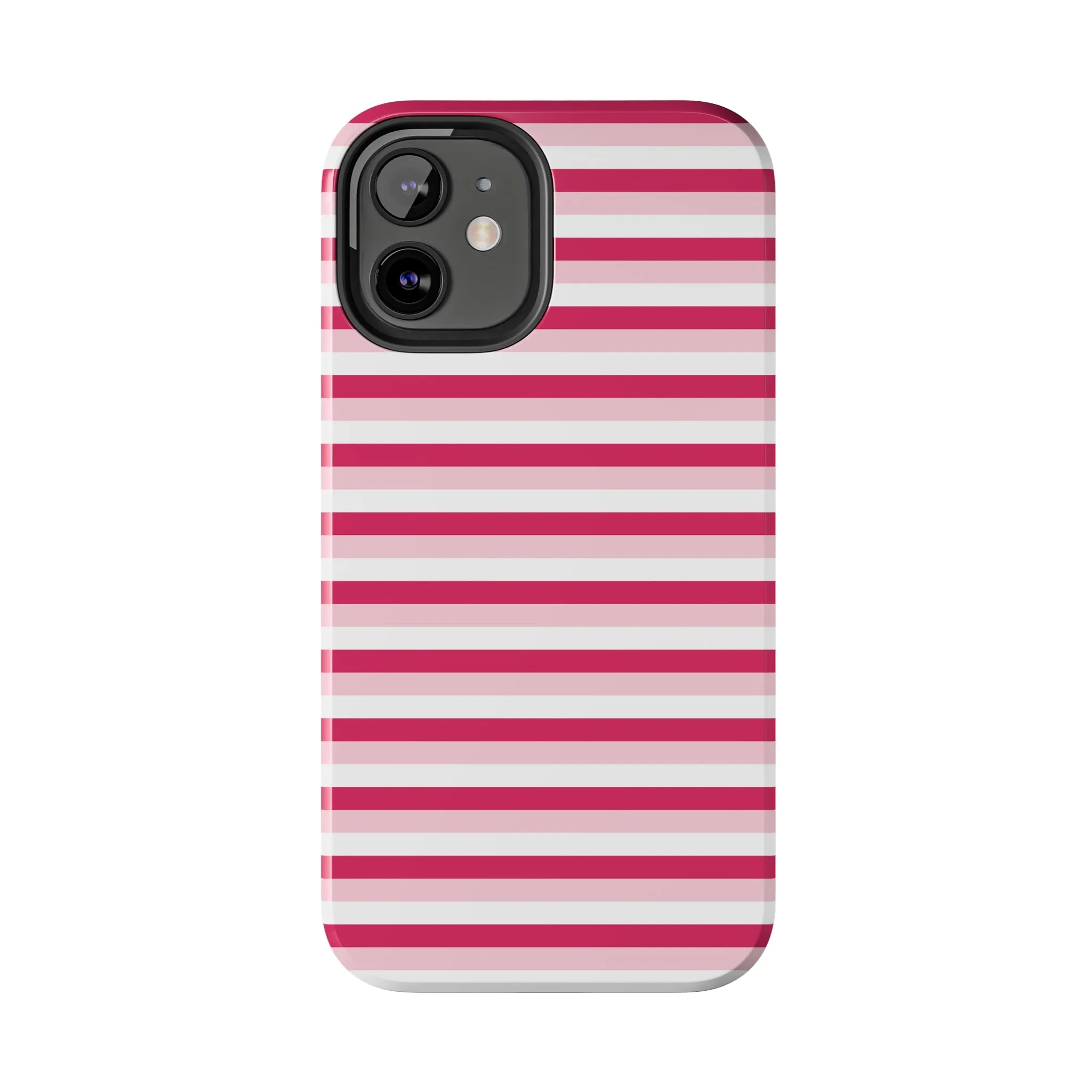 Pink and White Girly Stripe print Design Tough Phone Case compatible with a large variety of iPhone models, Gift, Phone Case