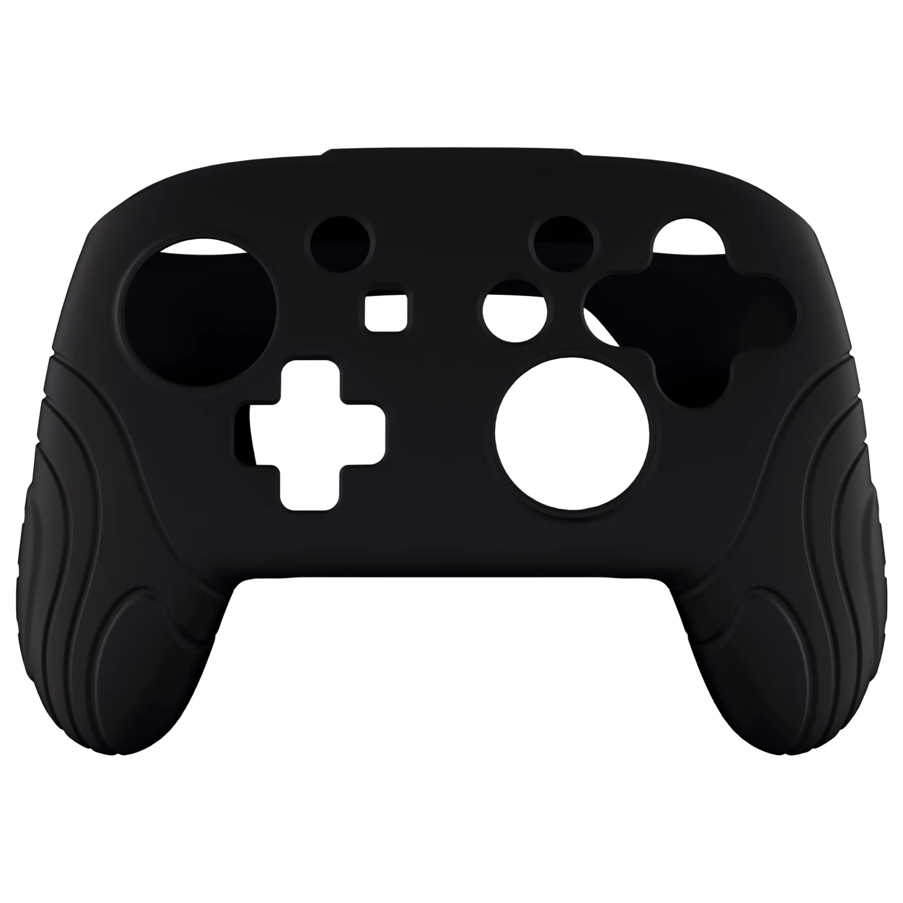 PlayVital Samurai Edition Ergonomic Silicone Skin Protective Case for Nintendo Switch Pro Controller, Soft Anti-slip Controller Grip Protector for Nintendo Switch Pro with Thumb Grip Caps - Black - EBNPP002