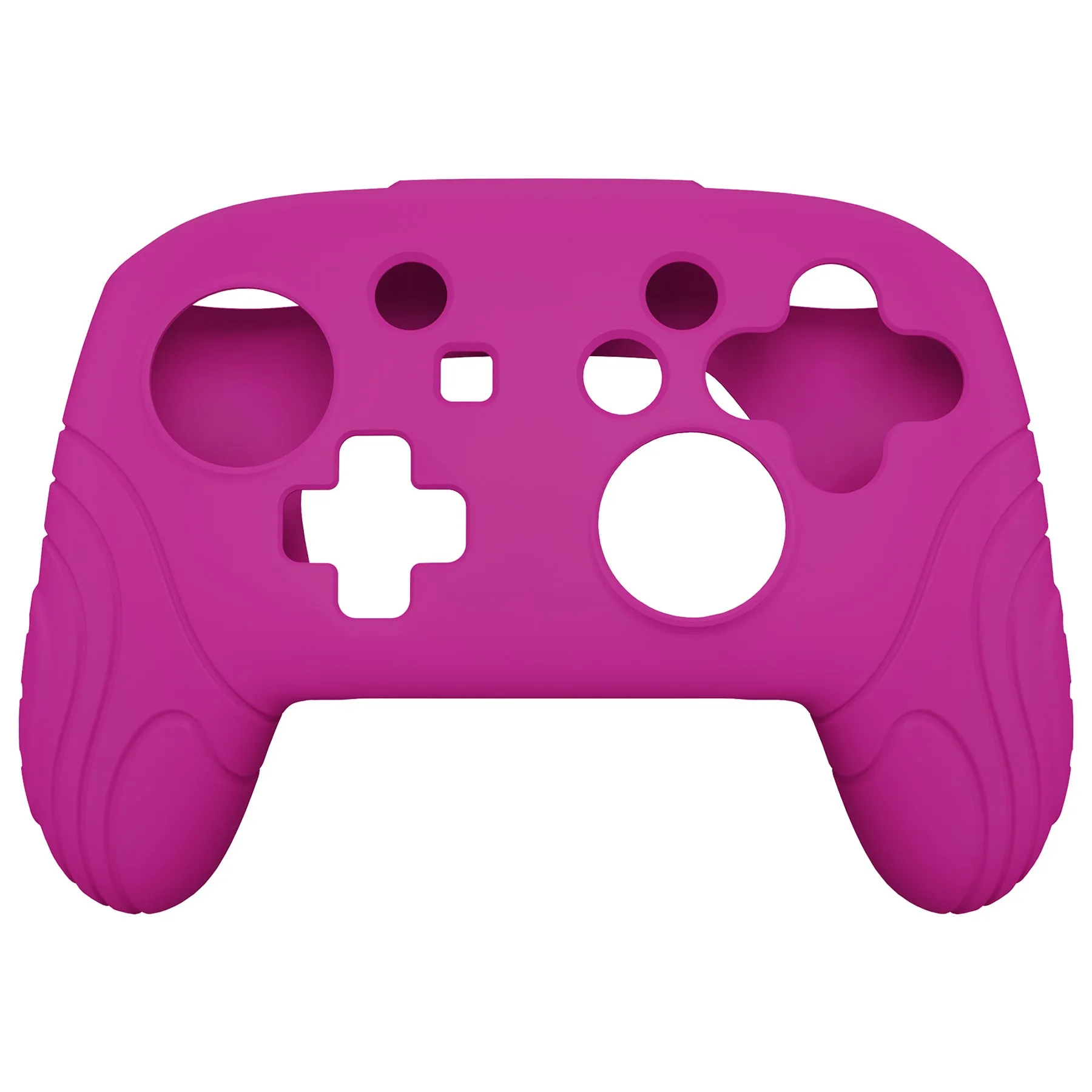 PlayVital Samurai Edition Ergonomic Silicone Skin Protective Case for Nintendo Switch Pro Controller, Soft Anti-slip Controller Grip Protector for Nintendo Switch Pro with Thumb Grip Caps - Neon Purple - EBNPP010