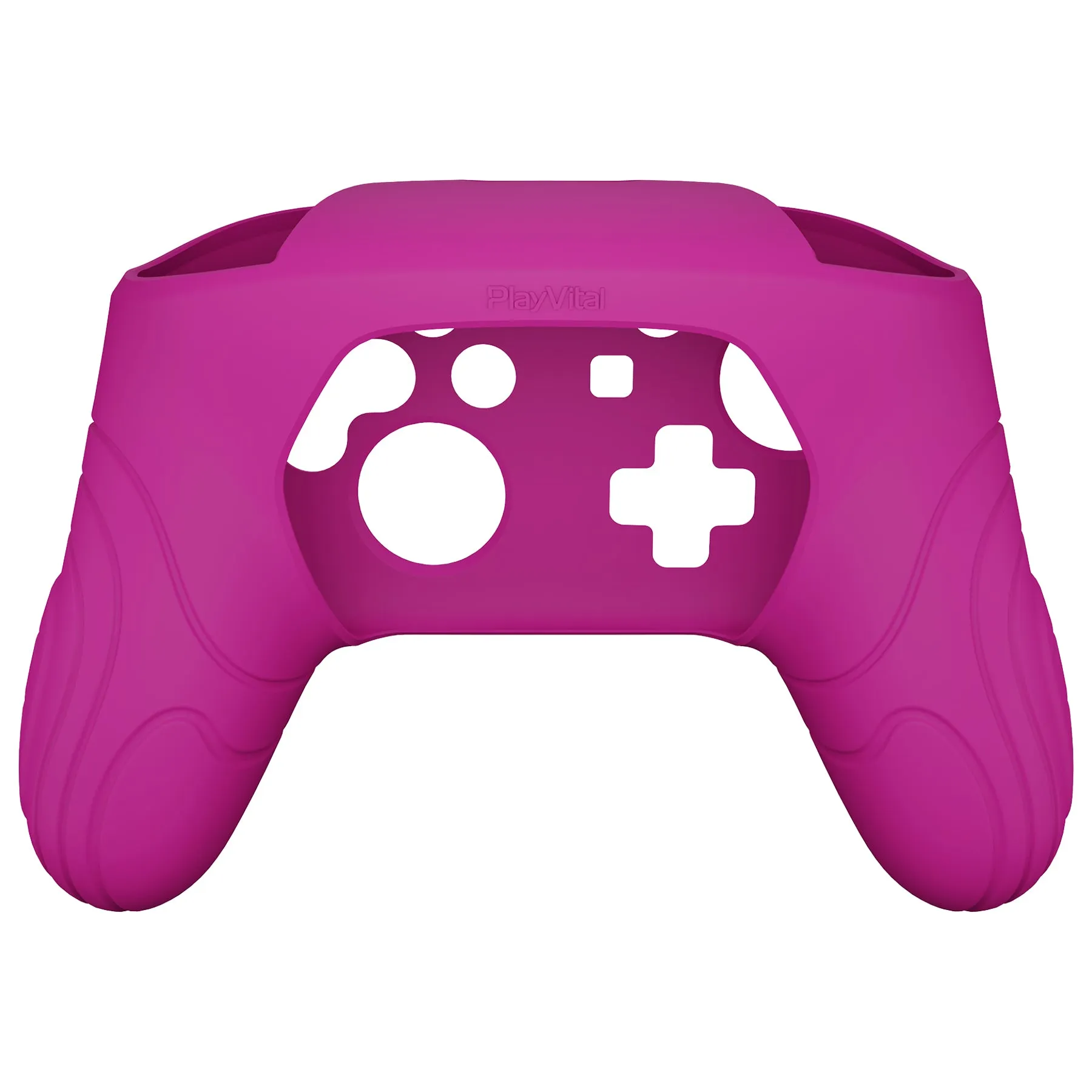 PlayVital Samurai Edition Ergonomic Silicone Skin Protective Case for Nintendo Switch Pro Controller, Soft Anti-slip Controller Grip Protector for Nintendo Switch Pro with Thumb Grip Caps - Neon Purple - EBNPP010